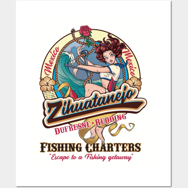 Zihuatanejo Fishing Charter Mexico Dufresne & Redding Wall Art by Alema Art